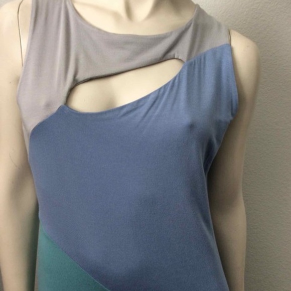 Jonathan Sanders Colorblock Cutout Dress - Picture 2 of 5